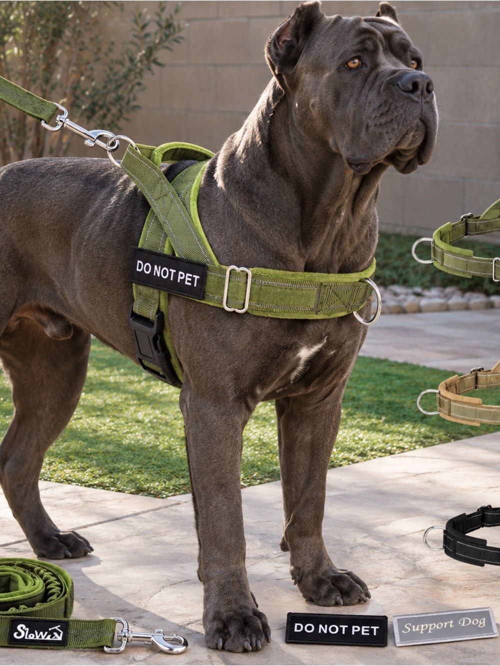 Do Not Pet Olive Green Tactical Dog Harness - Support Dog Patch Compatible